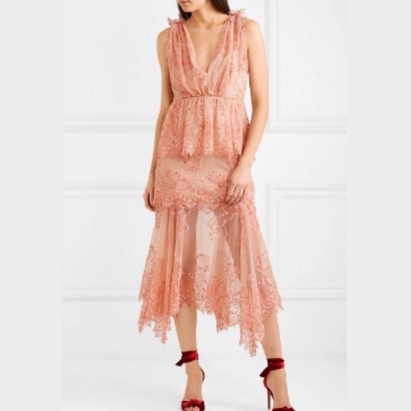 Alice Mccall Celemtine Lace Peplum Tiered Gown Pink 4 - Picture 2 of 14